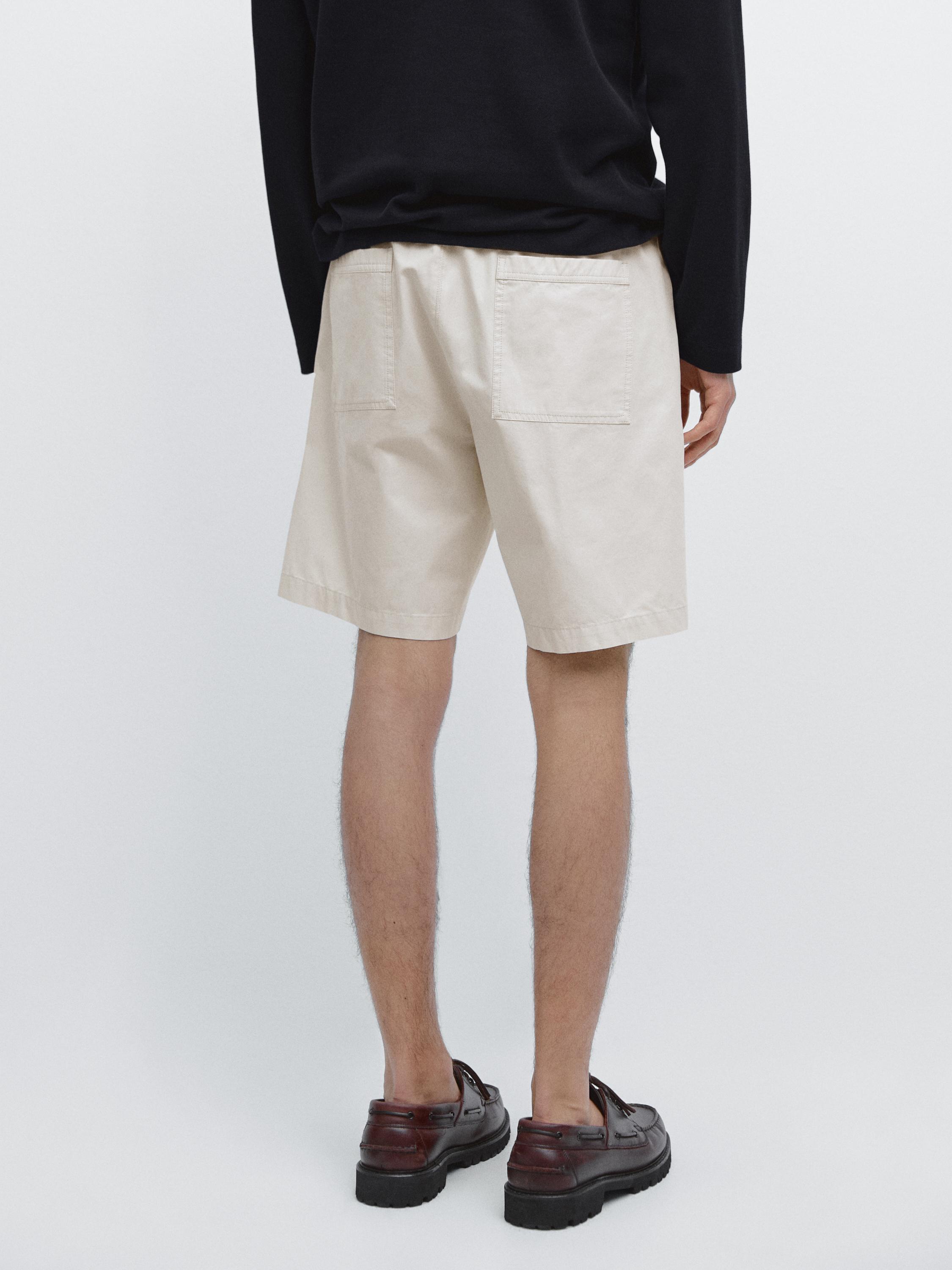 100% cotton jogger fit Bermuda shorts